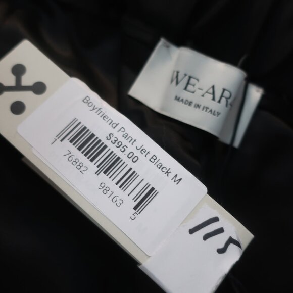 NWT Womens WE-AR4 Boyfriend 100% Wool Jet Black Wide Leg Pants M - Picture 10 of 10